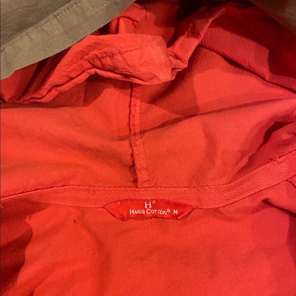 Haris Cotton Natural fabrics cotton Brown and Red Hooded Jacket - Picture 2 of 6